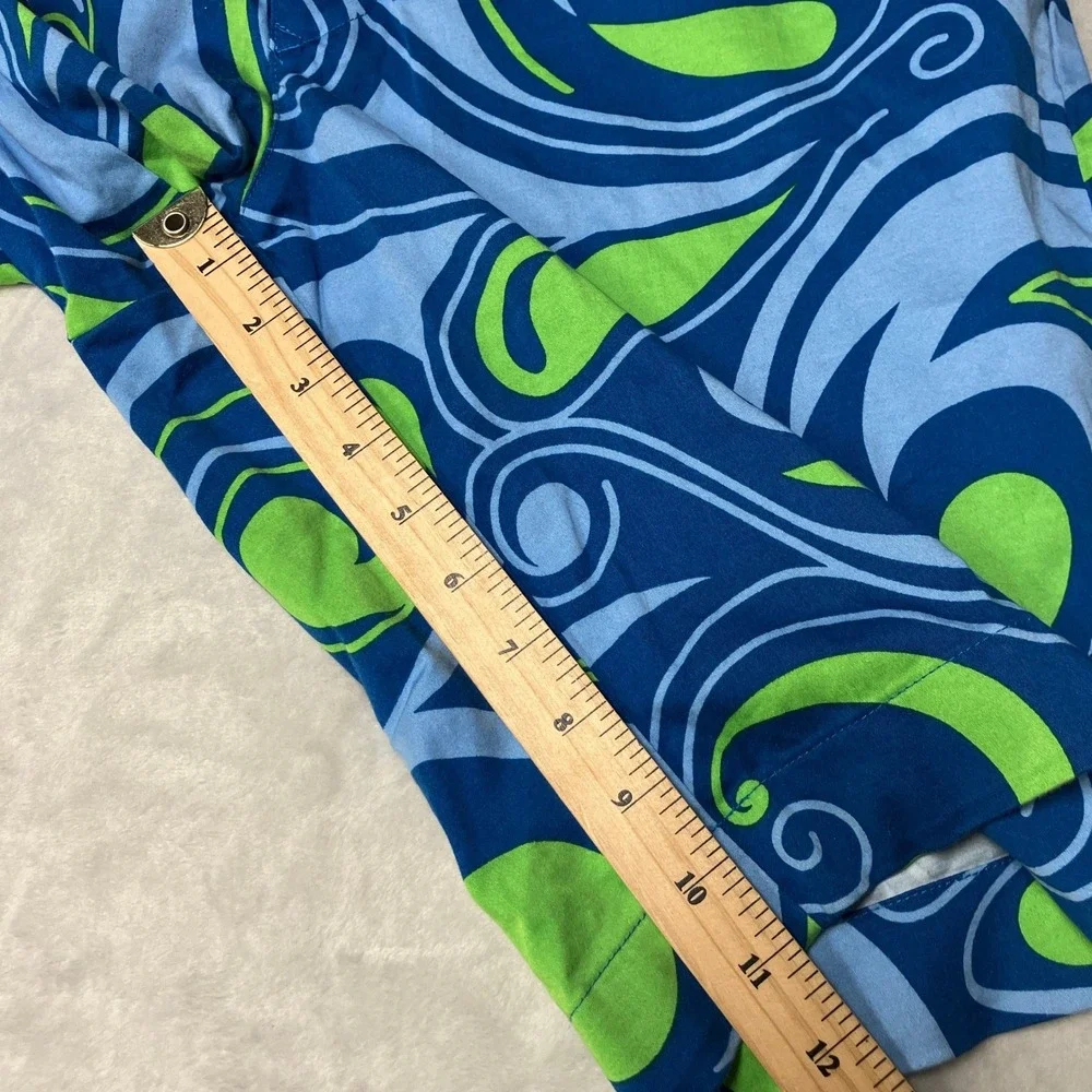 Loudmouth Golf Shorts Psychedelic Swirl Blue Green Paisley Men 32